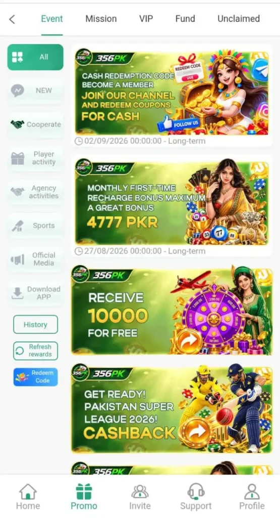 356PAK Game Rewards and Bonuses